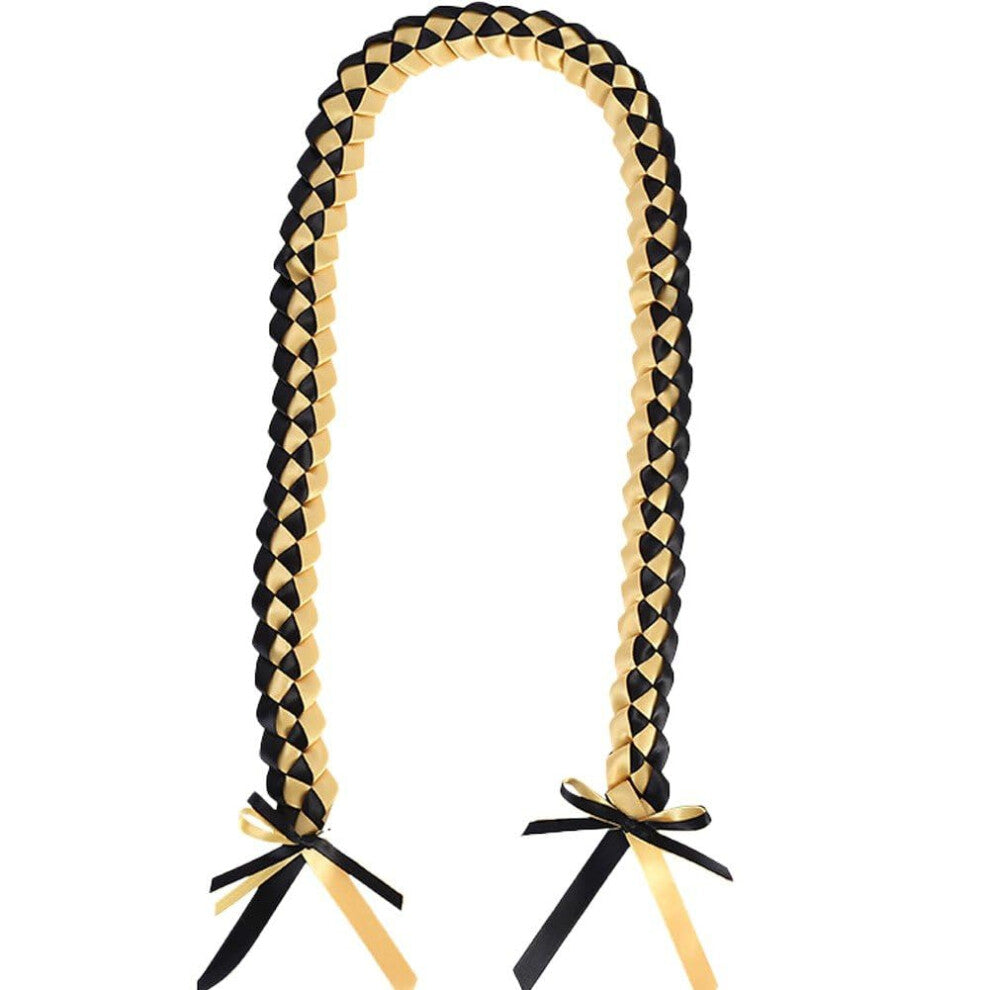 Braided Graduation Honor Cords Necklace Black Gold Party Accessories for College High School Events