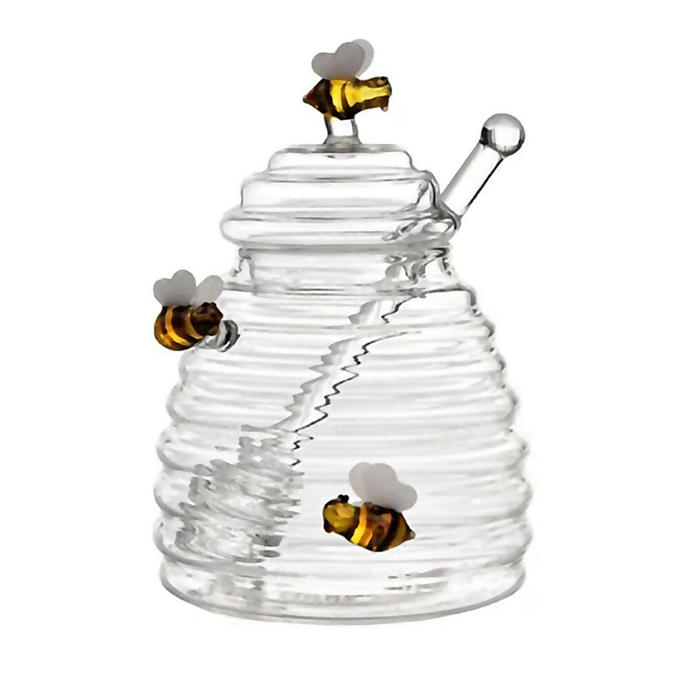 For Glass Honeycomb Tank Kitchen Tools Honey Storage Container With Dipper And Lid Honey Bottle For