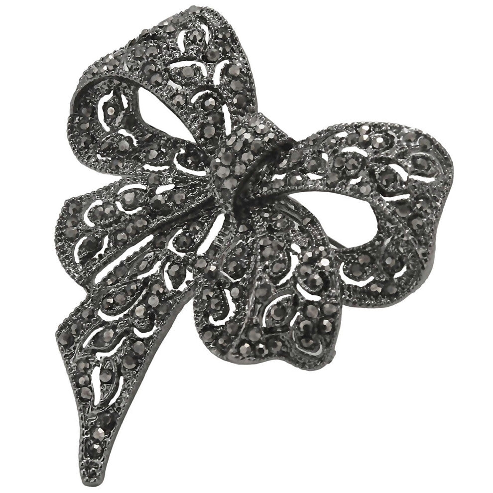 For Vintage Rhinestone Bow Brooches For Women Bowknot Brooch Pin Fashion Jewelry Coat Accessories Bl