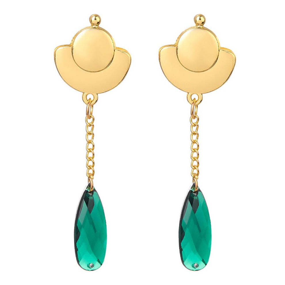 Green Gemstone Stainless Steel Stud Earrings for Diaries The Pharmacist Anime Cosplay Accessories Jewelry