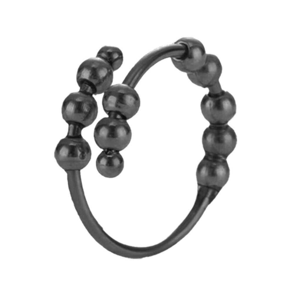 Spinner Ring Jewellery for Women, Black Fidget Bead Ring with Flexible Fit, Simple Fashion Relaxing Accessory for Dating and Gatherings