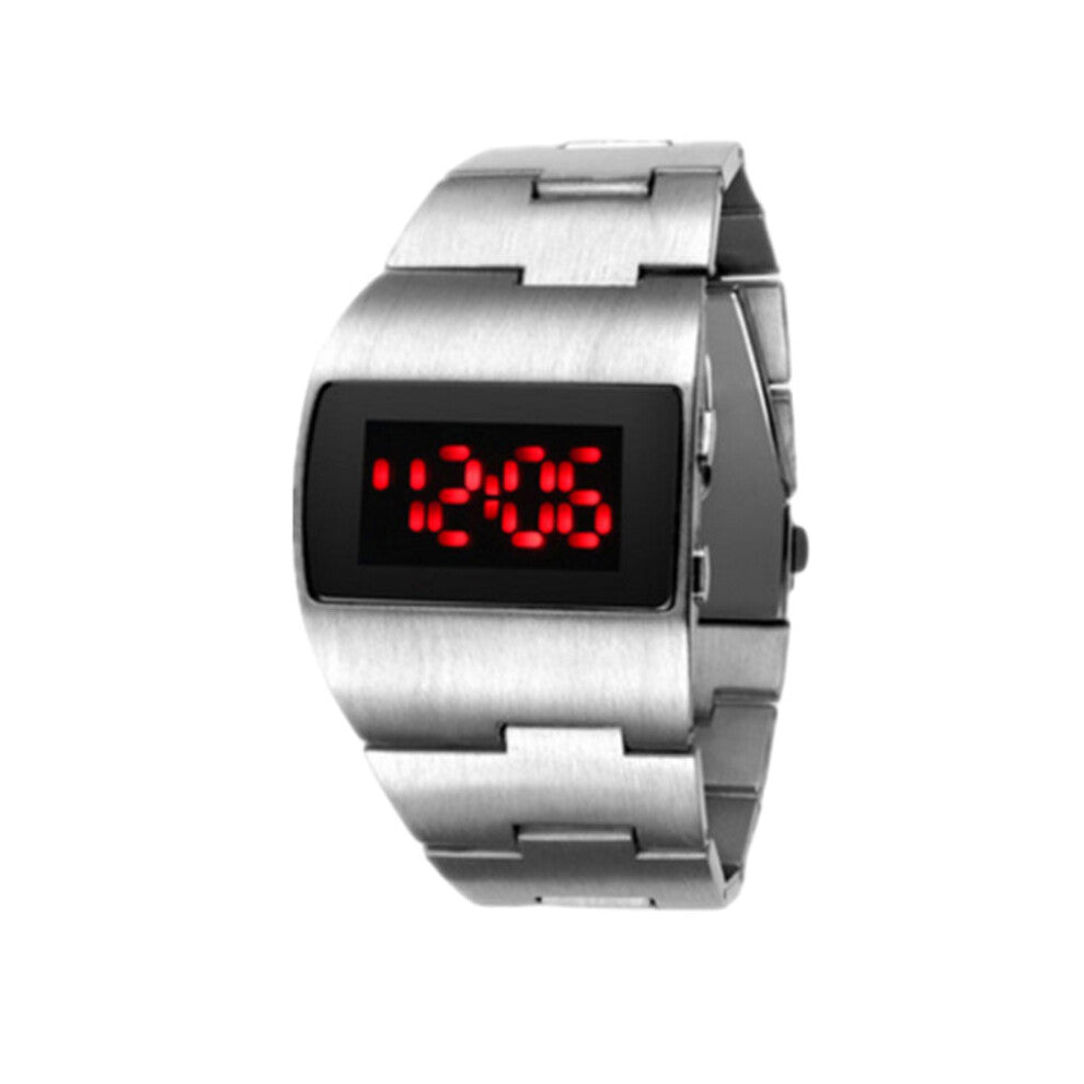 (Silver red light) LED Wrist Watches Fashionable And Functional Accessories For All Alloy