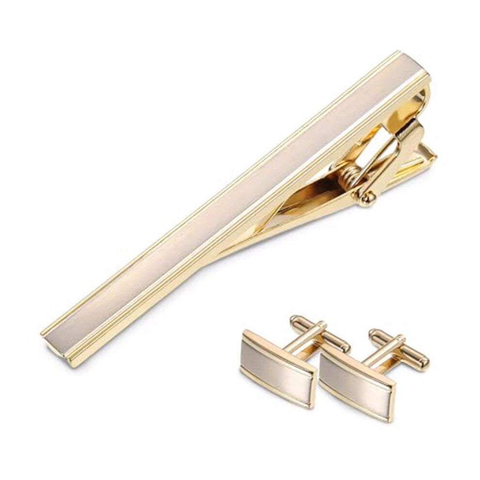 3pack-lot Copper Made Cufflinks And Tie Clip Set Timeless Classic