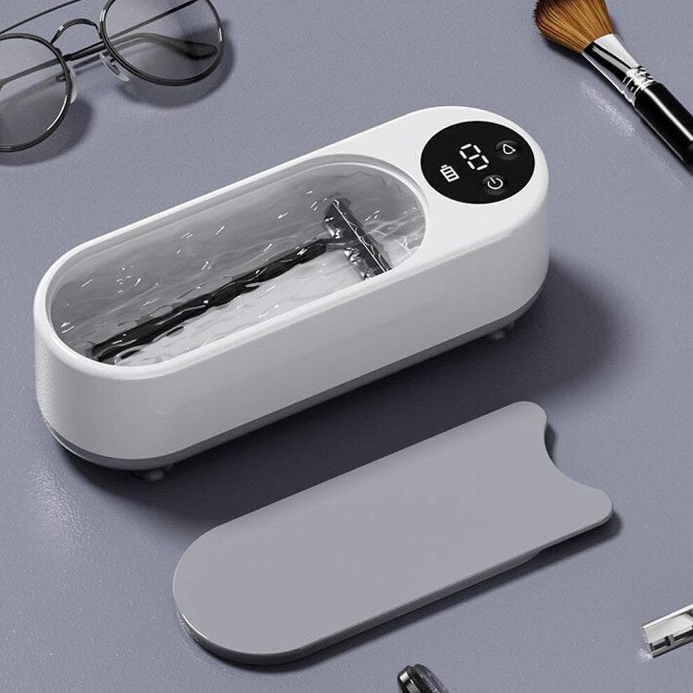 Ultrasonic Jewellery Cleaner for Rings, Necklaces, Glasses, and Makeup Brushes - Professional 360 Ultra Quiet Design (White)