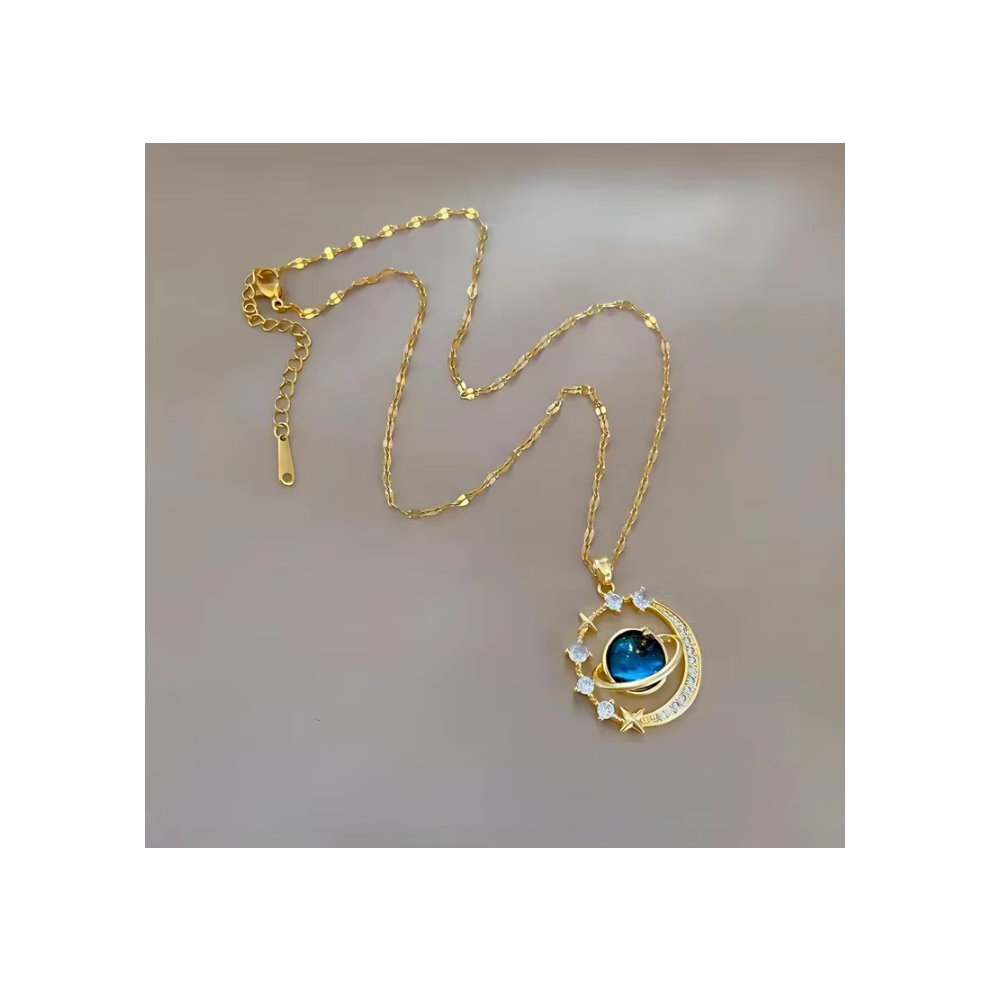 (B) Collares Para Mujer Delicate and Beautiful Starry Pendant Necklace With Micro-Inlaid Zirconium Luxury Pendants Кулон