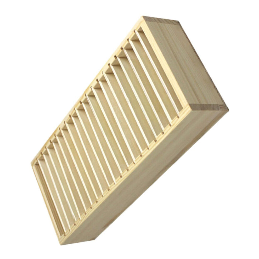 Adjustable Wooden Card Holder Box with Multiple Compartments for Business Cards and Jewelry Storage