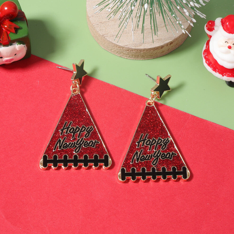 Hot Selling New Year Tree Girl Gift Star Earrings Red E-commerce Accessories
