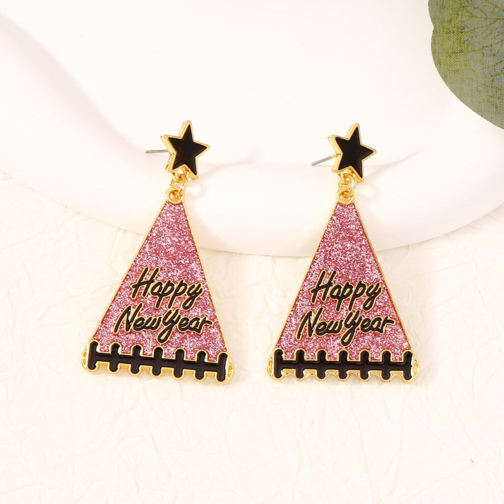 Hot Selling New Year Tree Girl Gift Star Earrings Pink E-commerce Accessories