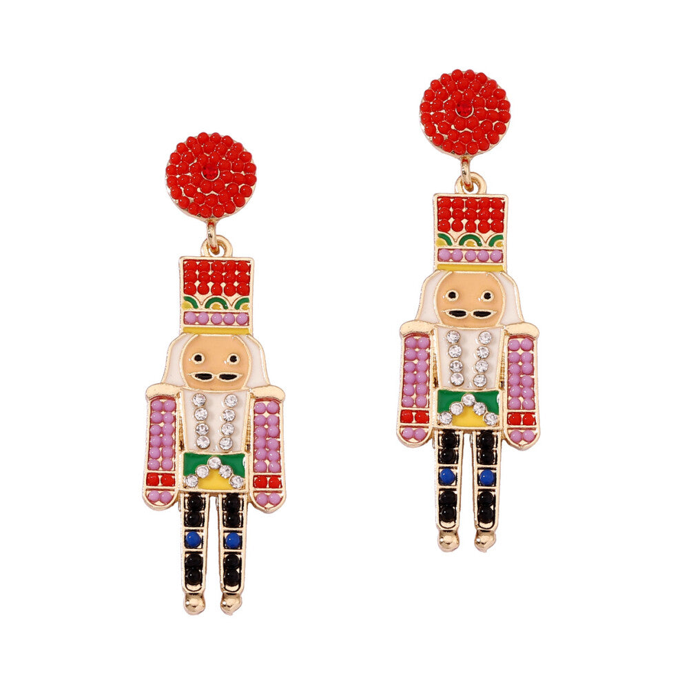 Hot-Selling Nutcracker Soldier Elegant Cute Light Luxury All-Match Yiwu Women's Jewelry Colorful Pink Pearl