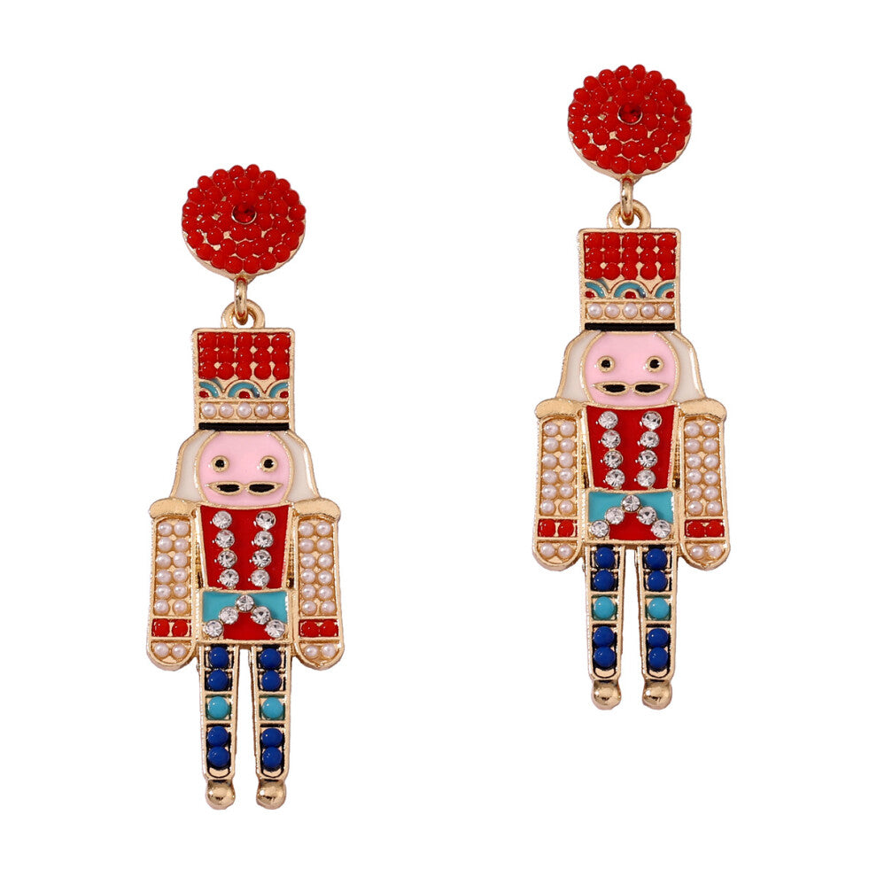 Hot-selling Nutcracker Soldier Elegant Cute Light Luxury Fashion Jewelry White Pearl Color