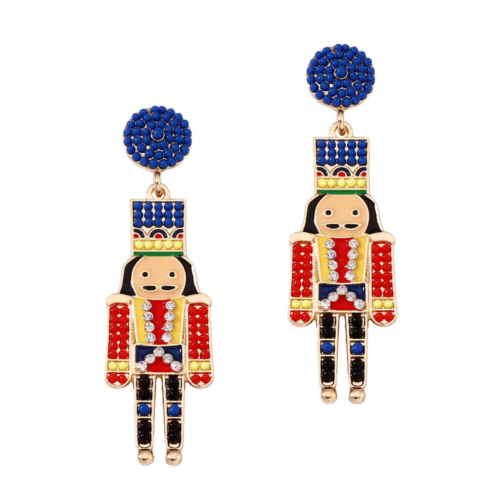 Hot-selling Nutcracker Soldier Elegant Cute Light Luxury All-match Fashion Yiwu Women's Jewelry Flower Red Pearl