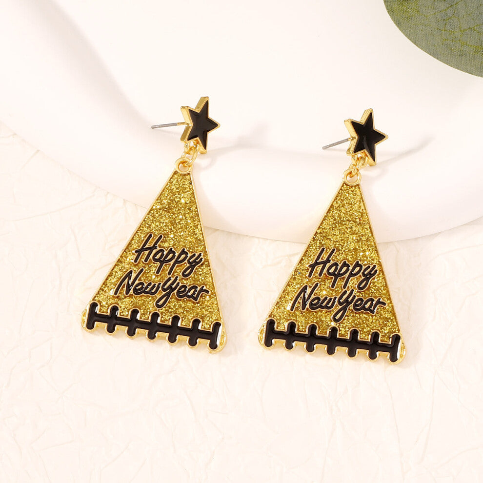 Hot Selling New Year Tree Girl Gift Star Earrings Yellow E-commerce Accessories