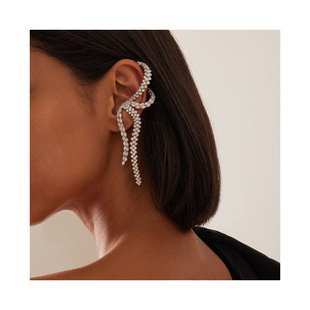 New Geometric Circle Earrings Luxury Zircon Flash Accessories for Women T2 Silver