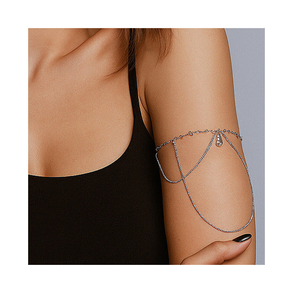 Water Drop Arm Chain High-End Simple Rhinestone Bracelet Versatile Gold Accessories