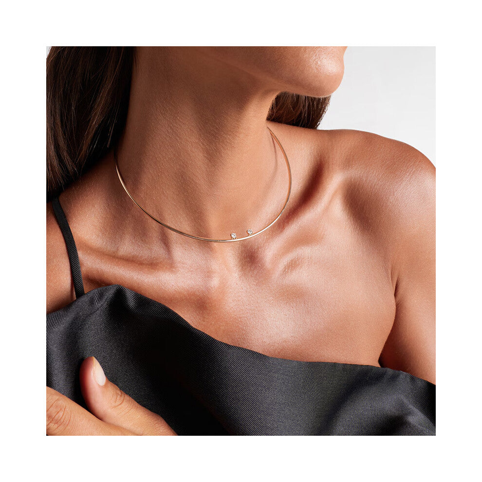 Hot Selling Geometric Metal Necklace Simple Diamond Collar Street Style Versatile Women's Silver Accessories