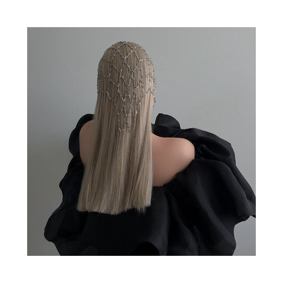 Popular Mesh Fairy Hair Chain, Pearl Headdress, Versatile Bridal Accessories T3