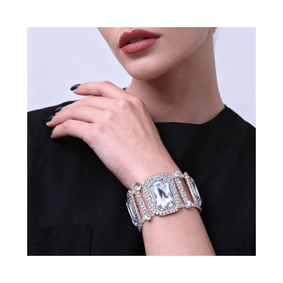 Hot Selling Geometric Bracelet Exaggerated High-End Rhinestone Gold Accessories for Women