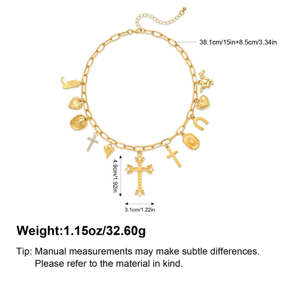 Premium Summer Starfish Conch Shell Pendant Necklace XL250131A with Copper Chain & Alloy Accessories