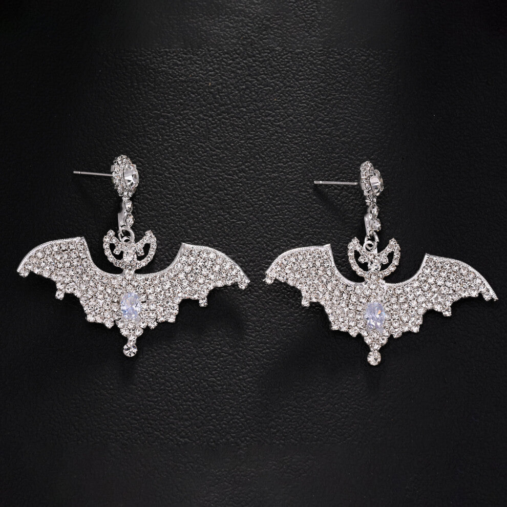 New Halloween Ghost Earrings Exaggerated Design Rhinestone Gold Plated T3 Personality Accessories for Women