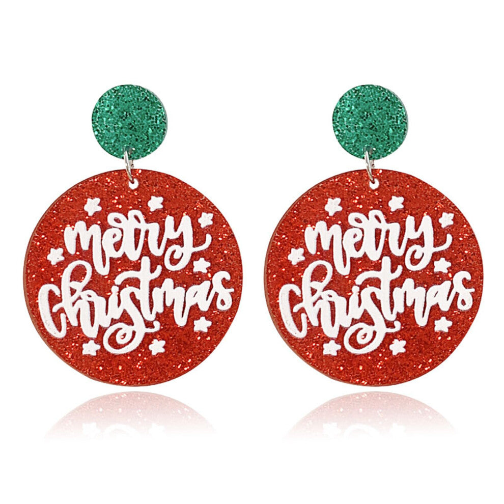 (A) Christmas letter acrylic earrings for women - Fun and holiday jewelry, must have accessories for holiday parties, Christmas parties