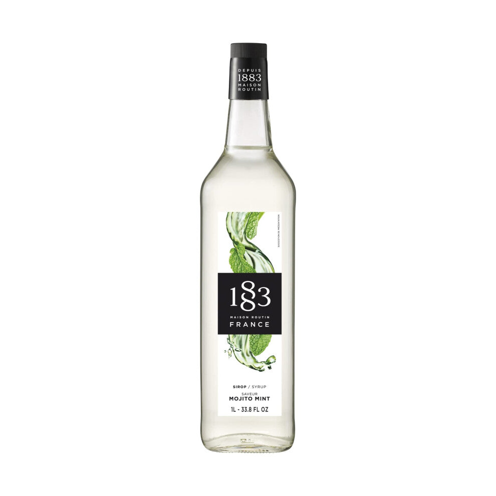 1883 Maison Routin Premium Mojito Mint Syrup for Cocktails, Mocktails, Coffee & Iced Tea Glass 1L