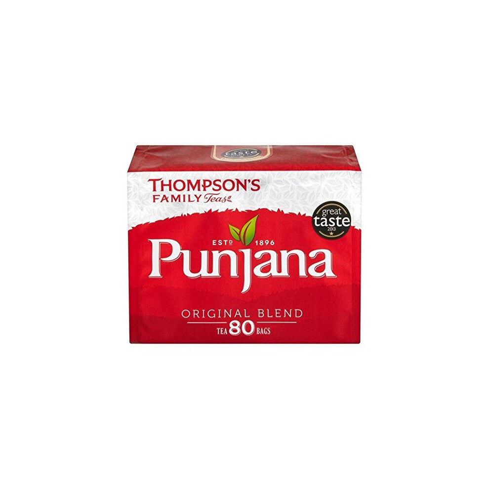 Thompsons Punjana Tea Bags 80 per Pack - Pack of 6