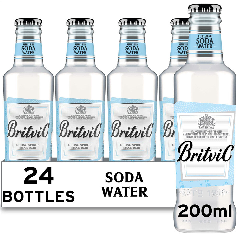 Britvic Refreshing Soda Water - Carbonated Drink - Pack of 24 x 200ml