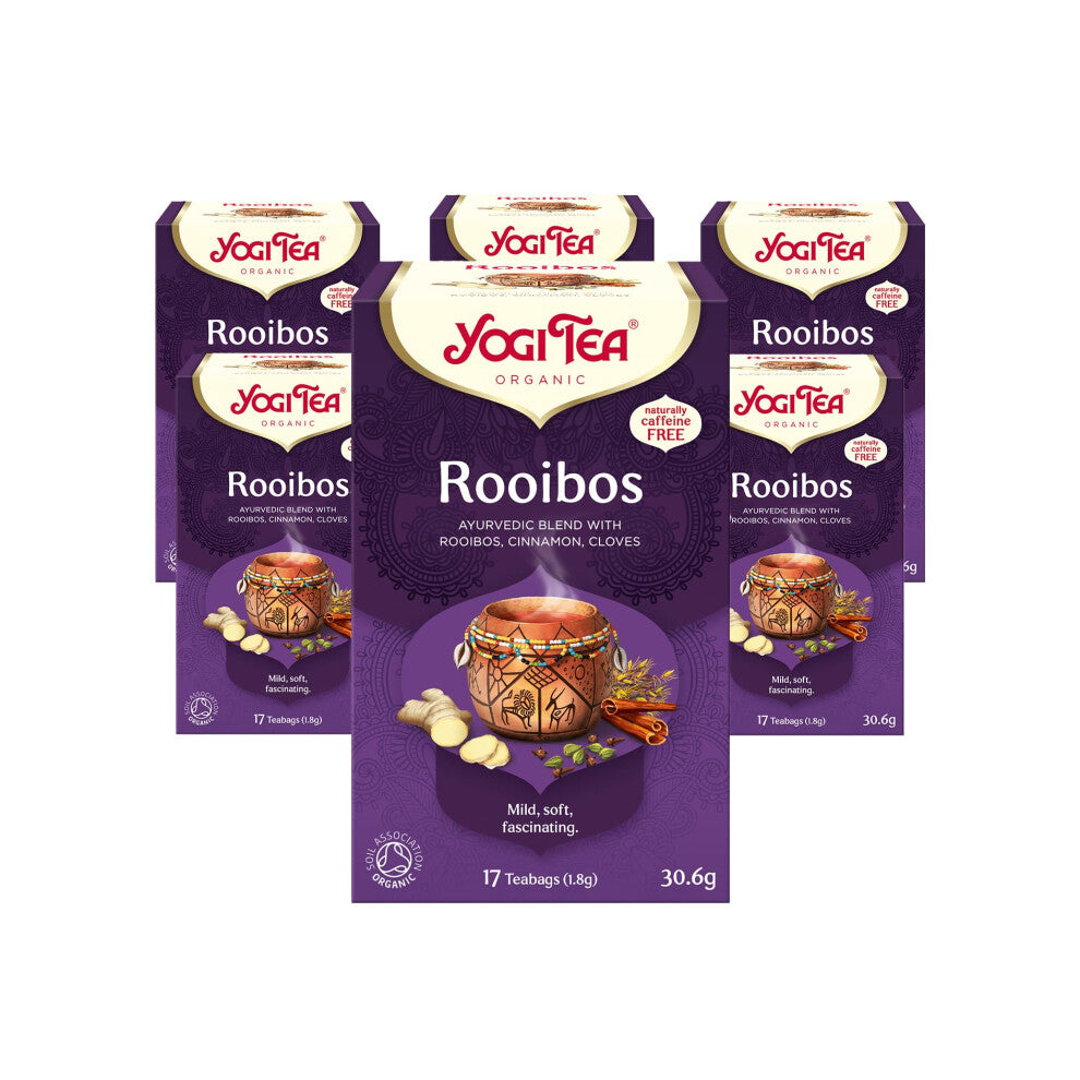 Yogi Tea, Rooibos, Organic Spice and Herbal Tea, Caffeine Free, Blend of Rooibos, Cinnamon and Cloves, 6 Packs x 17 Tea Bags (102 Teabags Total)