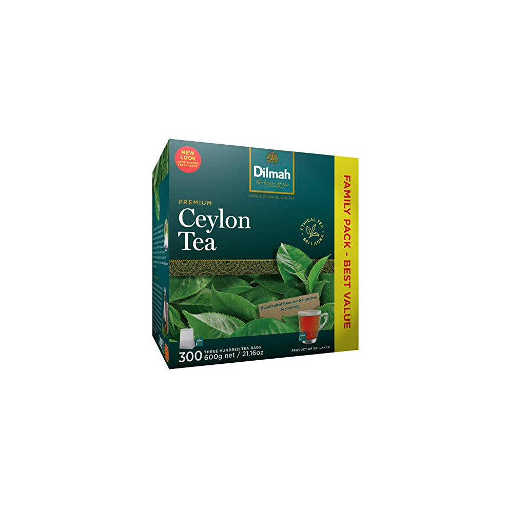 Dilmah Tea Premium Tagged Tea bags 300TB | Ceylon Tea bags, Black Tea Single Origin, Made in Sri Lanka | Pack of 1