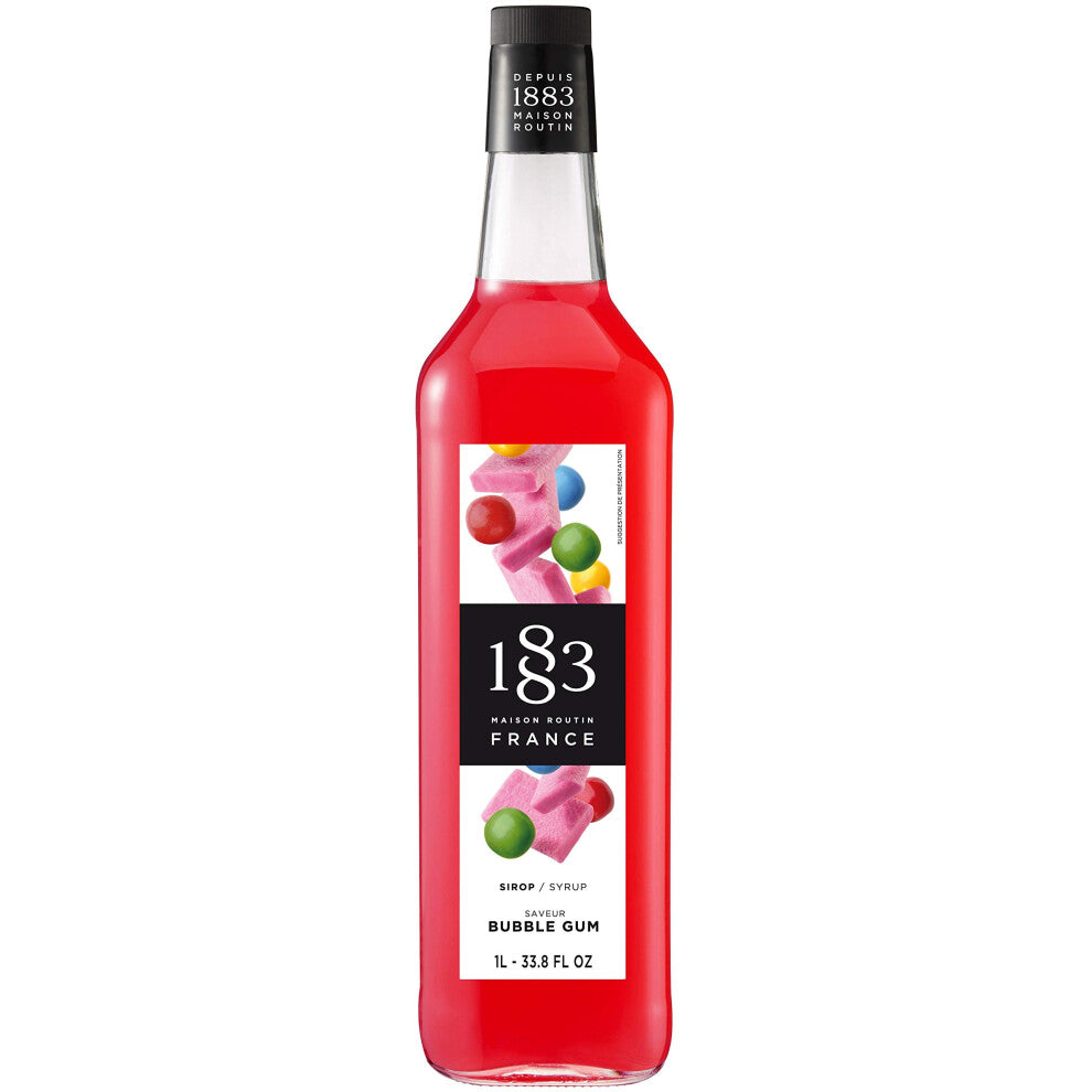 1883 Maison Routin Premium Bubblegum Syrup for Cocktails & Mocktails Glass 1L