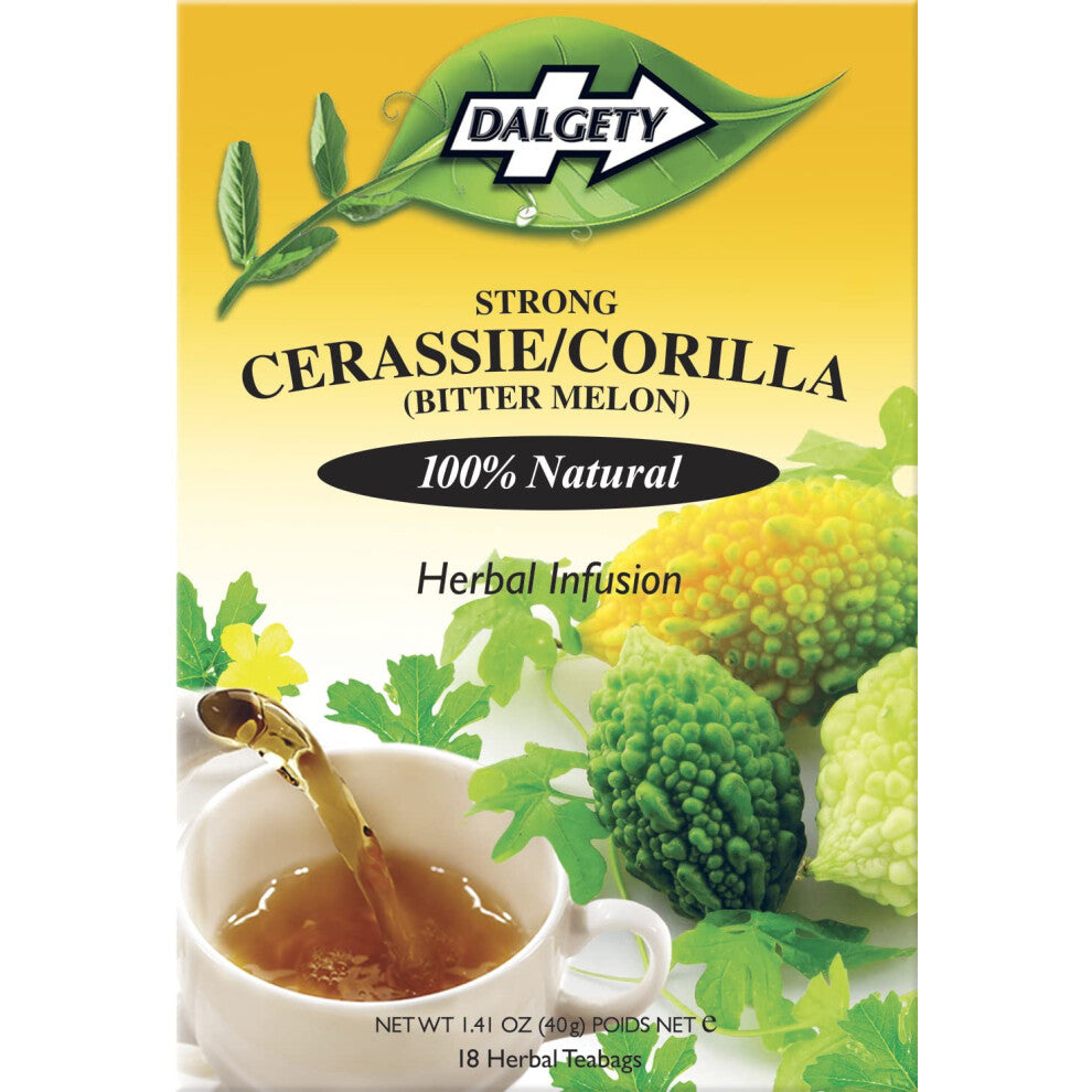Dalgety Strong Cerassie-Corilla Herbal Infusion 6x40g Cartons (6 Pack) 100% Natural, Caffeine Free Tea (Total 108 Teabags); Packed with Unique Health