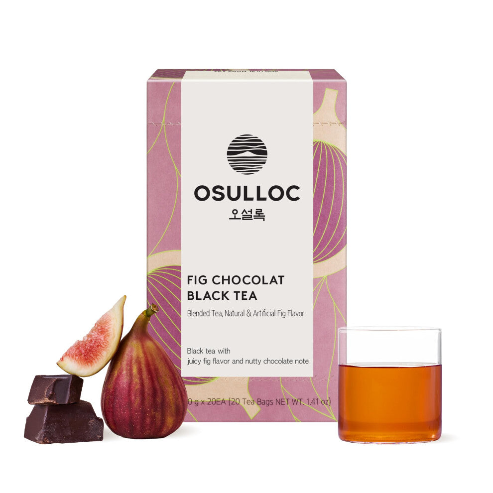 Osulloc Fig Chocolat Black Tea (Juicy Fig & Chocolate flavor), Fruit Tea Blend, Premium Tea bags from Jeju Isalnd, 20 tea bags,1.41 oz