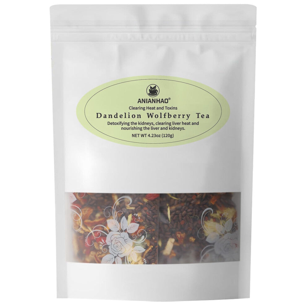 Dandelion Wolfberry Tea, Supports Kidneys & Liver Health Tea, Seven Herbal Ingredients Natural Blend, Dandelion Chinese Wolfberry Tea Bags, Dandelion