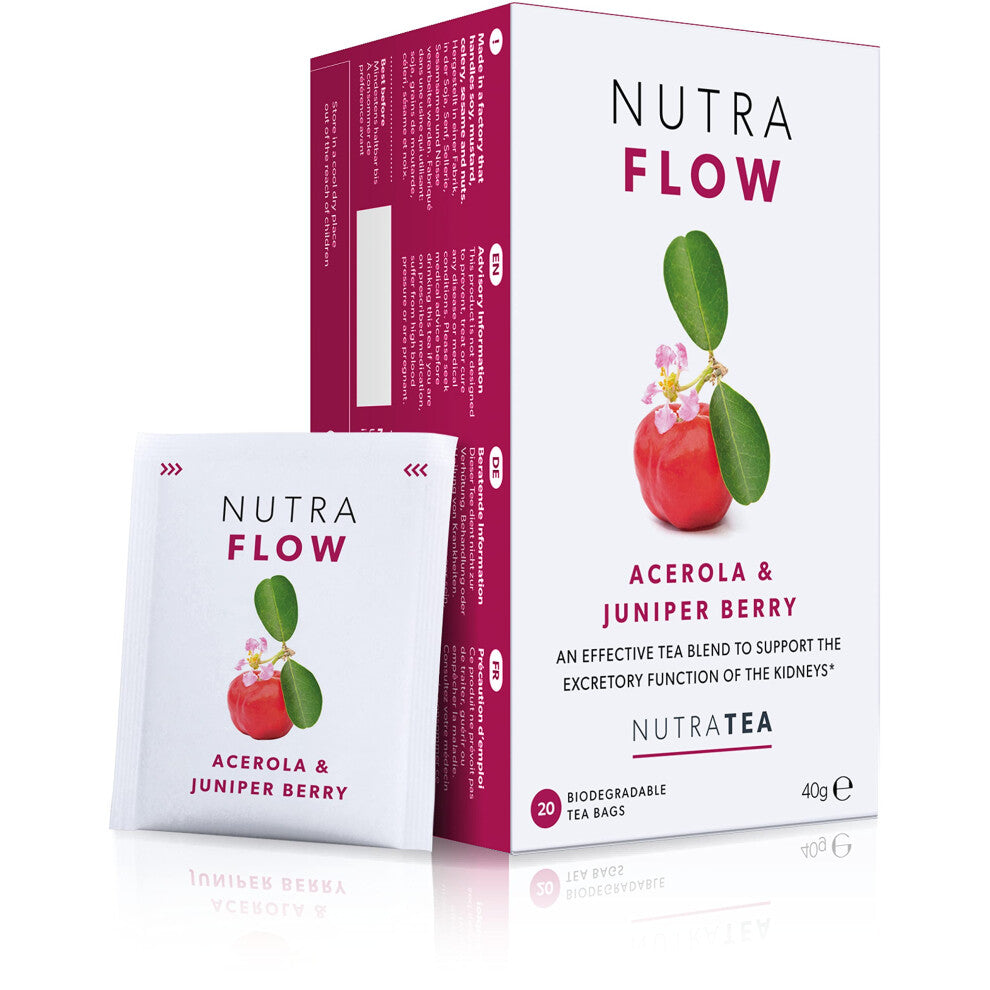 NUTRAFLOW UTI Tea - Eases Urinary Tract Discomfort - Cranberry & Uva Ursi - 40 Enveloped Tea Bags - 2 Pack