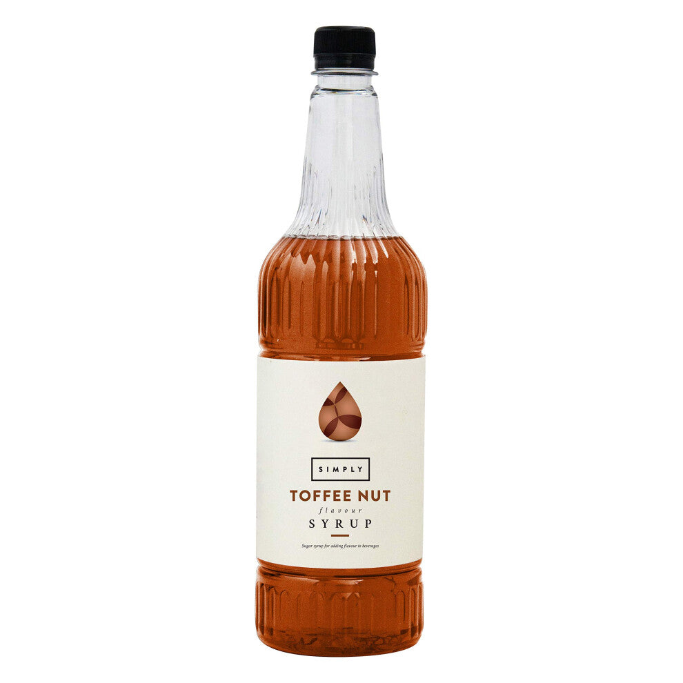 Simply Toffee Nut Syrup, Vegan & Nut Free Flavoured Syrup for Coffee, Cocktails & Baking (1 Litre)