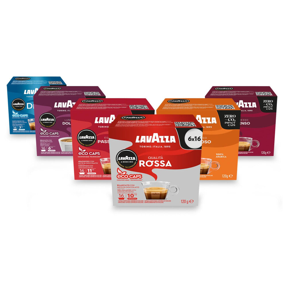 Lavazza A Modo Mio, Favourites Set, Coffee Capsules, Compostable, 96 Pods