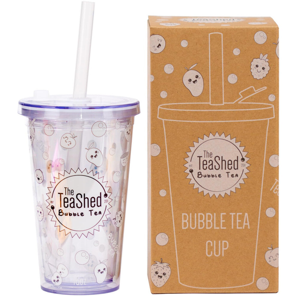 The Teashed Bubble Tea Cup & Straw Gift Set | Reusable 16oz | Leak Proof Design | Hot or Cold | to Be Used with Popping Boba, Syrup and Powder Bubble