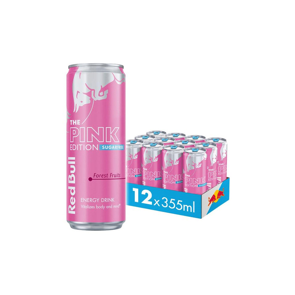 Red Bull Energy Drink Sugar Free Pink Edition Forest Fruits, 355 ml x12