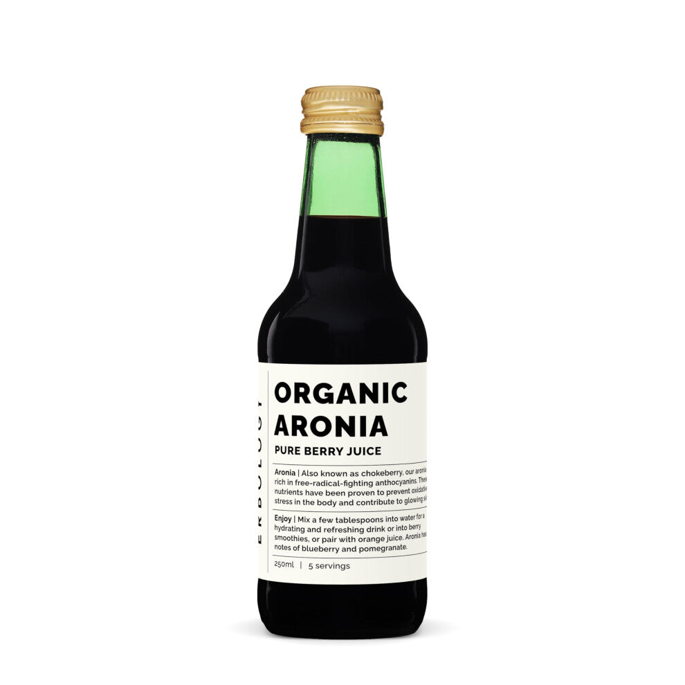Erbology Organic Aronia Berry Juice 250ml - Supports Skin Health - Rich in Antioxidants - Straight from Farm - Undiluted - No Added Sugar or