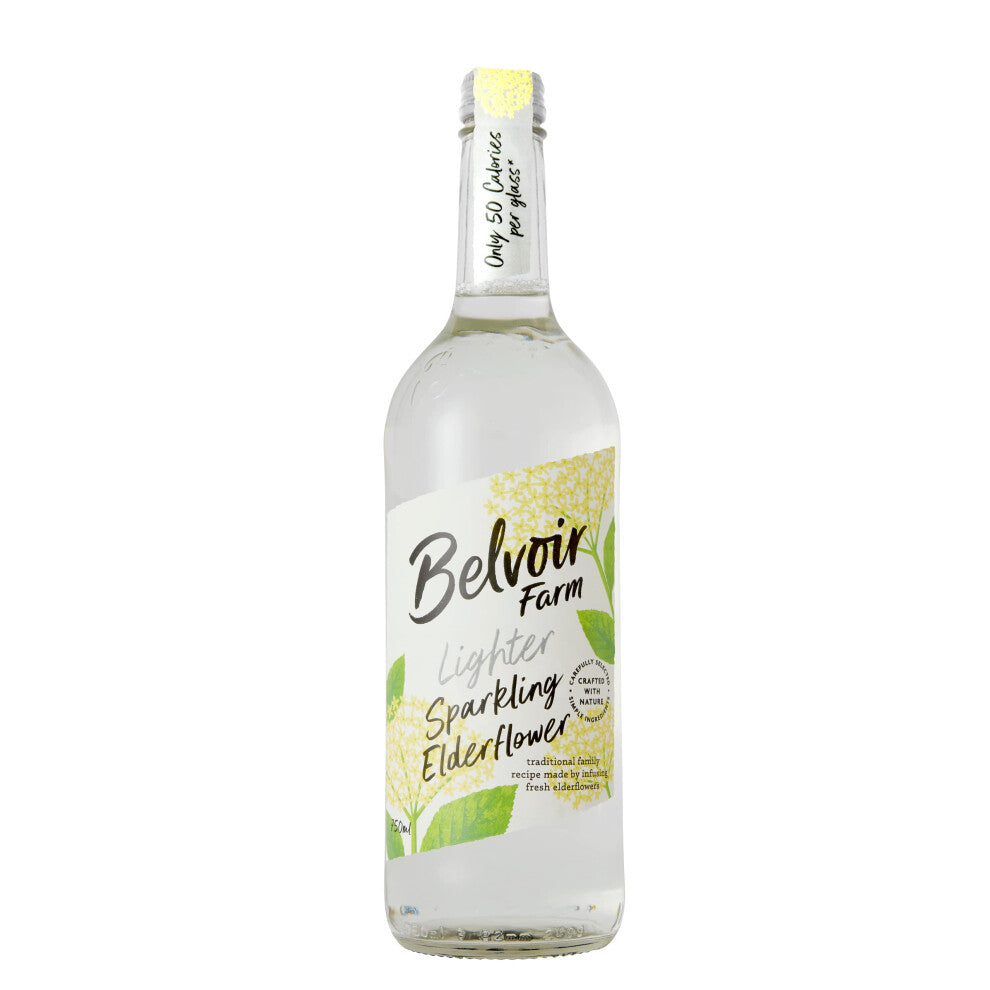 Belvoir Farm Lighter Sparkling Elderflower - Hand Picked Elderflowers | 30% Less Sugar only 50 Calories | 100% Natural Ingredients | Suitable for
