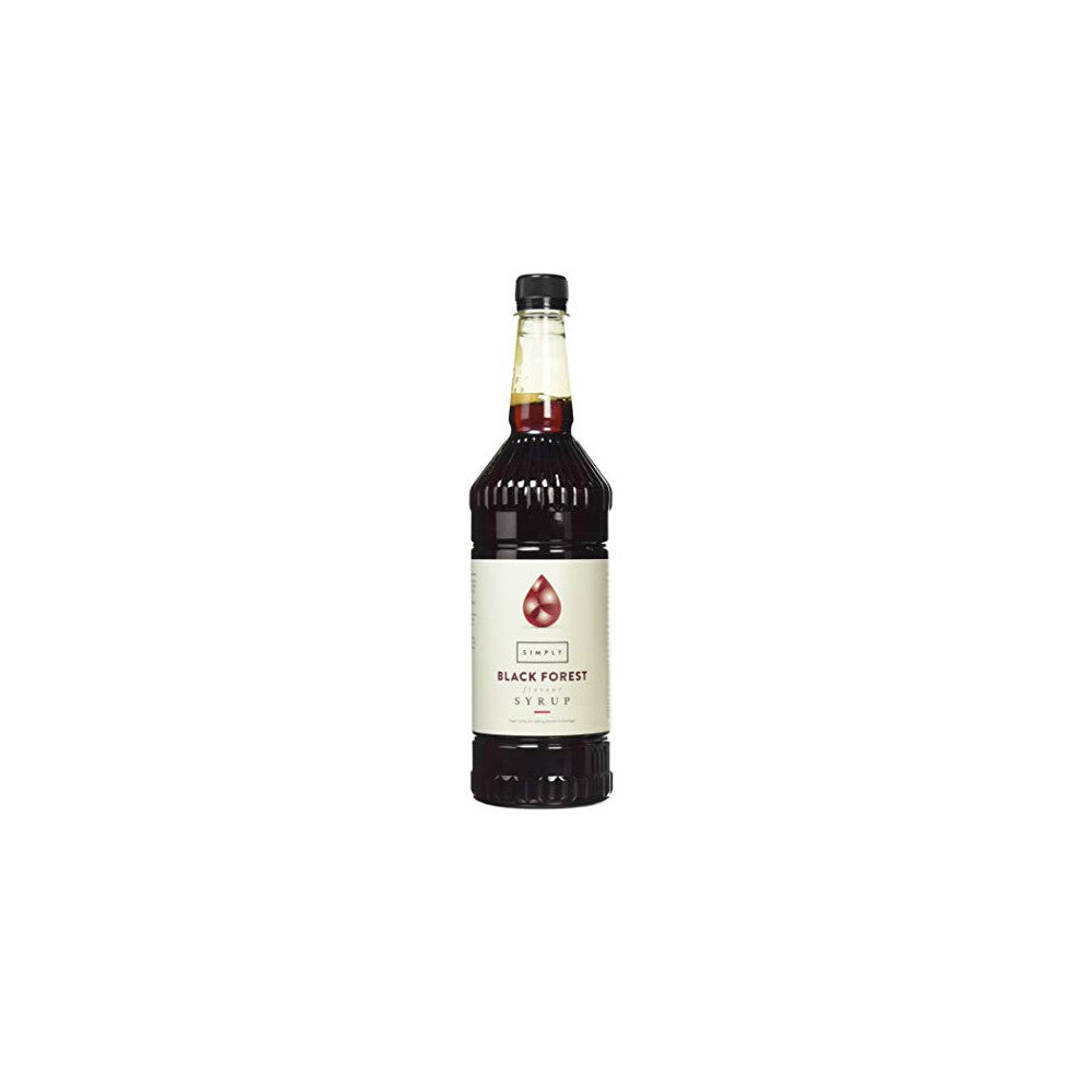 Simply Black Forest Syrup, Vegan & Nut Free Flavoured Syrup for Coffee, Cocktails & Baking, 1 Litre (Pack of 1)