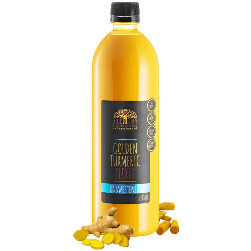 Alchemy Cordial Unsweetened Turmeric Elixir Syrup, Latte Superfood with Ginger & Cinnamon, Vegan Gluten Free Coffee Alternative (1 x 750ml)