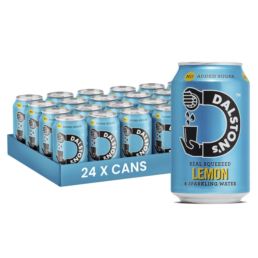 Dalston's Sparkling Lemon Soda (24 x 330ml) - Real Squeezed Lemon & Sparkling Water - 46 Kcal - No Added Sugar - No Artificial Sweeteners - Healthy