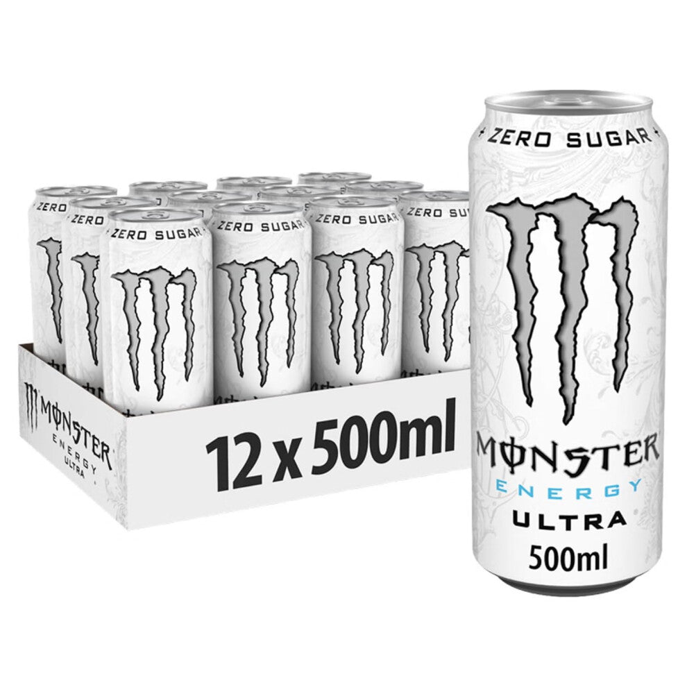 Monster Energy Drink Can - 500ml - Ultra White (12Pack)