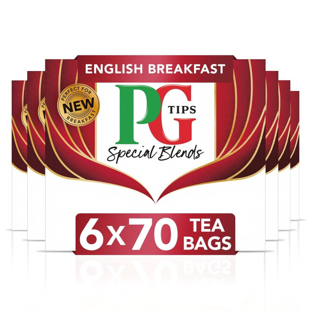 PG Tips Special Blends English Breakfast Tea Bags Bulk Bold, Strong & Flavourful 6 x 80 Tea Bags 420 Plant Based Biodegradable Teabags