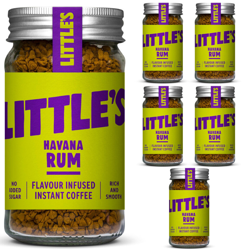 Little's Havana Rum Flavoured Instant Coffee, 6 Pack (50g x 6) - Rich & Smooth Coffee, Infused With Rum Flavour - Vegan Friendly, Low Calories, No
