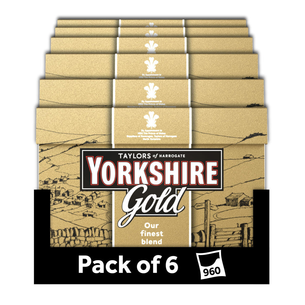 Yorkshire Tea Gold, 6 Boxes of 160 Tea Bags (Total 960 Bags)