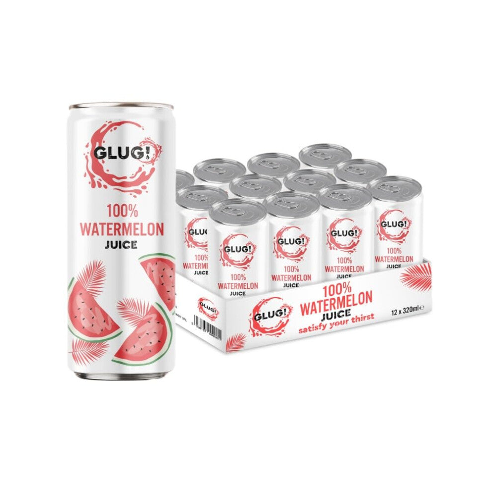 GLUG! 100% Watermelon Fruit Juice, Healthy Juice Drink With No Added Sugar (12X320ML)