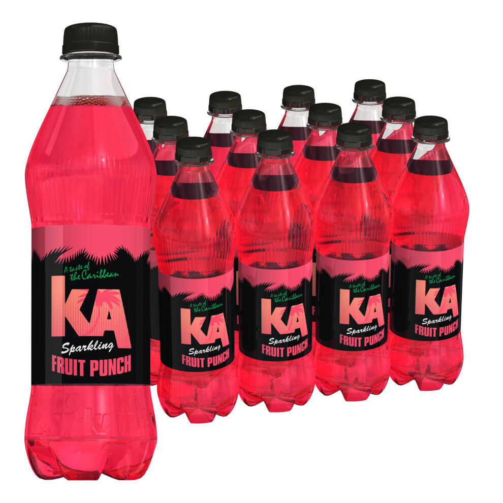 KA Caribbean Fruit Punch Fizzy Drinks - Traditional & Authentic Caribbean Jamaican Style Sparkling Drink - Soft Drinks Multipack - Fruit Punch Soda