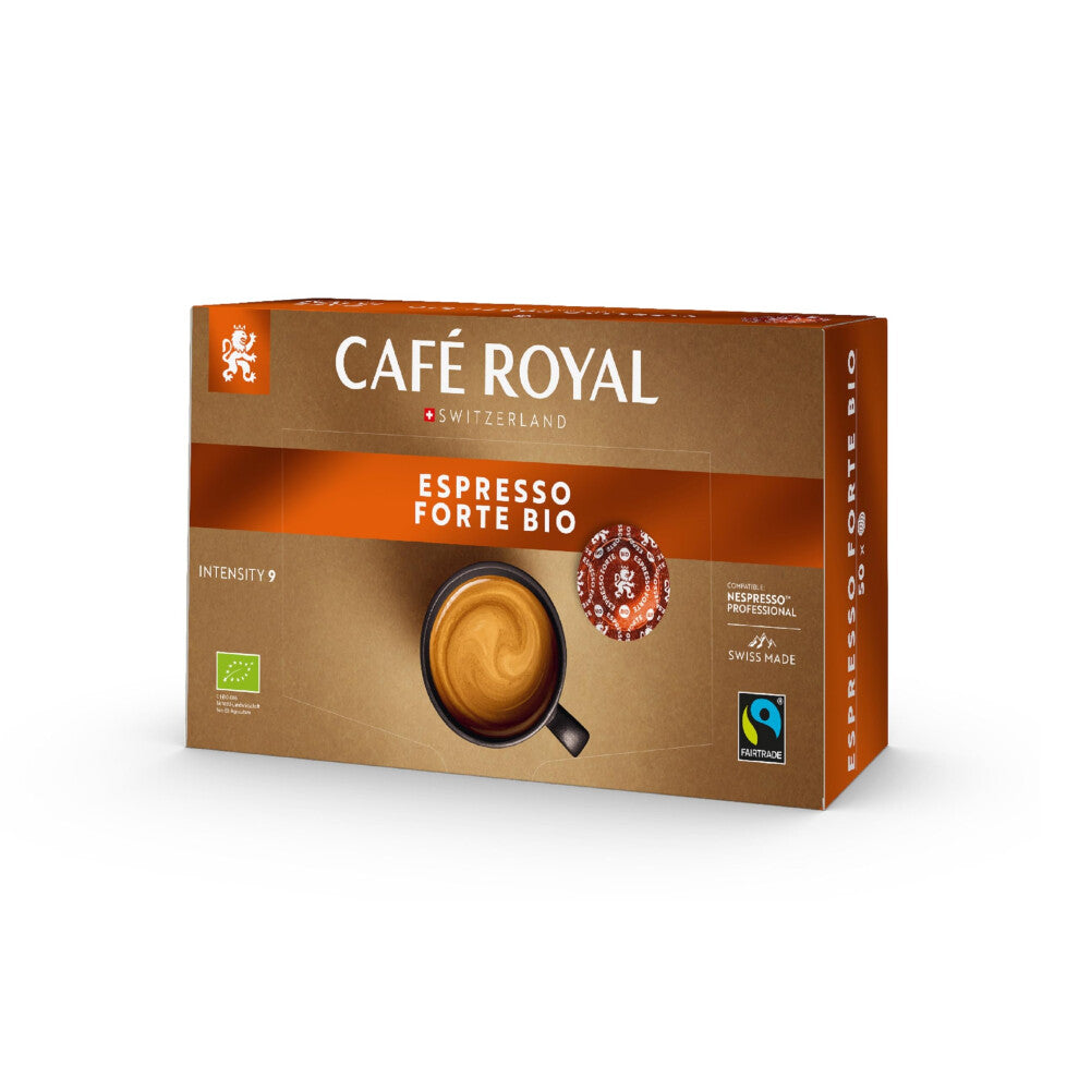 Caf? Royal Professional Pads, Bio Espresso Forte, 50 Nespresso (R) Professional compatible Pads for office and hospitality, Bio and Fairtrade